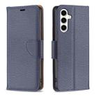 For Samsung Galaxy S23 FE 5G Litchi Texture Pure Color Flip Leather Phone Case(Blue) - 1