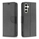 For Samsung Galaxy S23 FE 5G Litchi Texture Pure Color Flip Leather Phone Case(Black) - 1