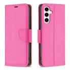 For Samsung Galaxy S23 FE 5G Litchi Texture Pure Color Flip Leather Phone Case(Rose Red) - 1