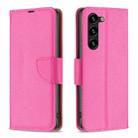 For Samsung Galaxy S24+ 5G Litchi Texture Pure Color Flip Leather Phone Case(Rose Red) - 1