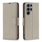 For Samsung Galaxy S24 Ultra 5G Litchi Texture Pure Color Flip Leather Phone Case(Grey) - 1