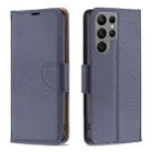 For Samsung Galaxy S24 Ultra 5G Litchi Texture Pure Color Flip Leather Phone Case(Blue) - 1