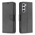 For Samsung Galaxy S24 5G Litchi Texture Pure Color Flip Leather Phone Case(Black) - 1