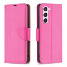 For Samsung Galaxy S24 5G Litchi Texture Pure Color Flip Leather Phone Case(Rose Red) - 1