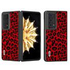 For Honor Magic V2 ABEEL Black Edge Leopard Phone Case(Red) - 1