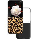 For Honor Magic V Flip ABEEL Black Edge Leopard Print Phone Case(Gold) - 1