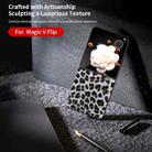 For Honor Magic V Flip ABEEL Black Edge Leopard Print Phone Case(Silver) - 2