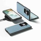 For Honor Magic Vs3 ABEEL Black Edge Genuine Leather Mino Phone Case(Blue) - 2