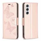 For Samsung Galaxy S24 5G Embossing Two Butterflies Pattern Leather Phone Case(Rose Gold) - 1