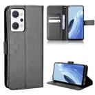 For OPPO Reno7 A Diamond Texture Leather Phone Case(Black) - 1