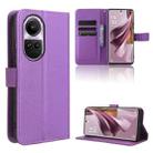 For OPPO Reno10 / Reno10 Pro Global Diamond Texture Leather Phone Case(Purple) - 1