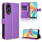 For OPPO A58 4G Diamond Texture Leather Phone Case(Purple) - 1