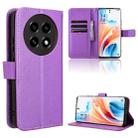 For OPPO A2 Pro 5G Diamond Texture Leather Phone Case(Purple) - 1