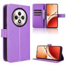 For OPPO Reno12 F 5G Diamond Texture Leather Phone Case(Purple) - 1