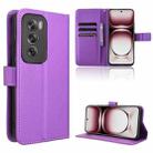 For OPPO Reno12 Pro 5G Global Diamond Texture Leather Phone Case(Purple) - 1