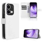 For OPPO Reno13 5G Global Diamond Texture Leather Phone Case(White) - 1