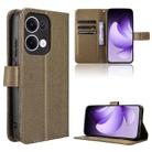For OPPO Reno13 5G Global Diamond Texture Leather Phone Case(Brown) - 1