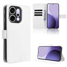 For OPPO Reno14 5G Global Diamond Texture Leather Phone Case(White) - 1