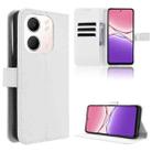 For OPPO A5x 4G / 5G Global Diamond Texture Leather Phone Case(White) - 1