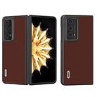 For Honor Magic V2 ABEEL Genuine Silky Soft Black Edge Phone Case(Coffee) - 1