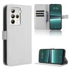 For HTC U23 / U23 Pro Diamond Texture Leather Phone Case(White) - 1