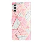 For Samsung Galaxy A25 5G Colored Drawing Leather Phone Case(Pink Marble) - 3