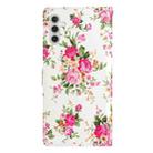 For Samsung Galaxy A25 5G Colored Drawing Leather Phone Case(Peonies) - 3