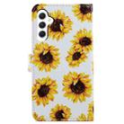 For Samsung Galaxy A25 5G Colored Drawing Leather Phone Case(Sunflower) - 3