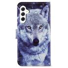 For Samsung Galaxy A25 5G Colored Drawing Leather Phone Case(White Wolf) - 3
