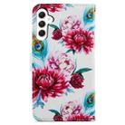 For Samsung Galaxy A25 5G Colored Drawing Leather Phone Case(Peacock Flower) - 3
