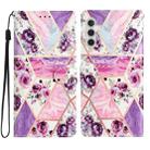 For Samsung Galaxy S23 FE 5G Colored Drawing Leather Phone Case(Purple Marble) - 1
