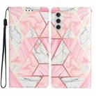 For Samsung Galaxy S23 FE 5G Colored Drawing Leather Phone Case(Pink Marble) - 1