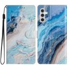 For Samsung Galaxy S23 FE 5G Colored Drawing Leather Phone Case(Blue Marble) - 1