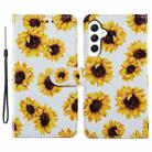 For Samsung Galaxy S23 FE 5G Colored Drawing Leather Phone Case(Sunflower) - 1