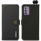 For Nokia G42 KHAZNEH Custer Genuine Leather RFID Phone Case(Black) - 1