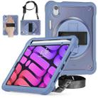 For iPad mini 6 Heavy Duty Hybrid Tablet Case with Hand Grip & Strap(Lavender Grey) - 1