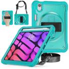 For iPad mini 6 Heavy Duty Hybrid Tablet Case with Handle & Strap(Light Blue) - 1