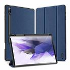 For Samsung Galaxy Tab S9+ DUX DUCIS Domo Series Cloth Texture Magnetic Leather Tablet Case(Blue) - 1