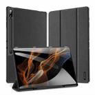 For Samsung Galaxy Tab S10 Ultra / S9 Ultra DUX DUCIS Domo Series Cloth Texture Magnetic Leather Tablet Case(Black) - 1
