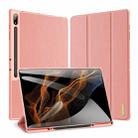 For Samsung Galaxy Tab S10 Ultra / S9 Ultra DUX DUCIS Domo Series Cloth Texture Magnetic Leather Tablet Case(Pink) - 1