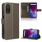 For Cubot P60 Diamond Texture Leather Phone Case(Brown) - 1