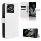 For Blackview Wave 8 / 8C / Oscal Flat 2 Diamond Texture Leather Phone Case(White) - 1