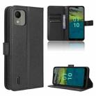 For Nokia C110 4G Diamond Texture Leather Phone Case(Black) - 1