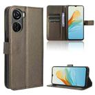 For ZTE Axon 40 Lite Diamond Texture Leather Phone Case(Brown) - 1