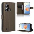 For ZTE Blade L220 Diamond Texture Leather Phone Case(Brown) - 1