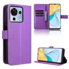 For ZTE Blade V50 Vita 4G Diamond Texture Leather Phone Case(Purple) - 1