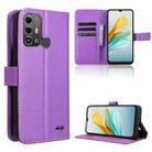 For ZTE Blade A53 Pro Diamond Texture Leather Phone Case(Purple) - 1