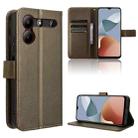 For ZTE Blade A54 Diamond Texture Leather Phone Case(Brown) - 1