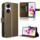 For ZTE Anshin Family Diamond Texture Leather Phone Case(Brown) - 1