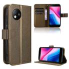 For ZTE Blade A35 Lite Diamond Texture Leather Phone Case(Brown) - 1